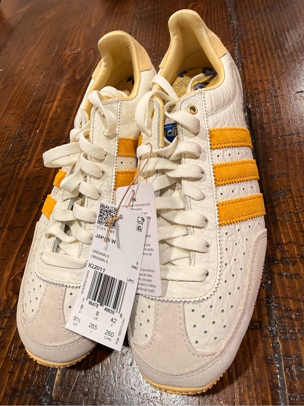 adidas Men’s White and Yellow Originals Japan Sneakers